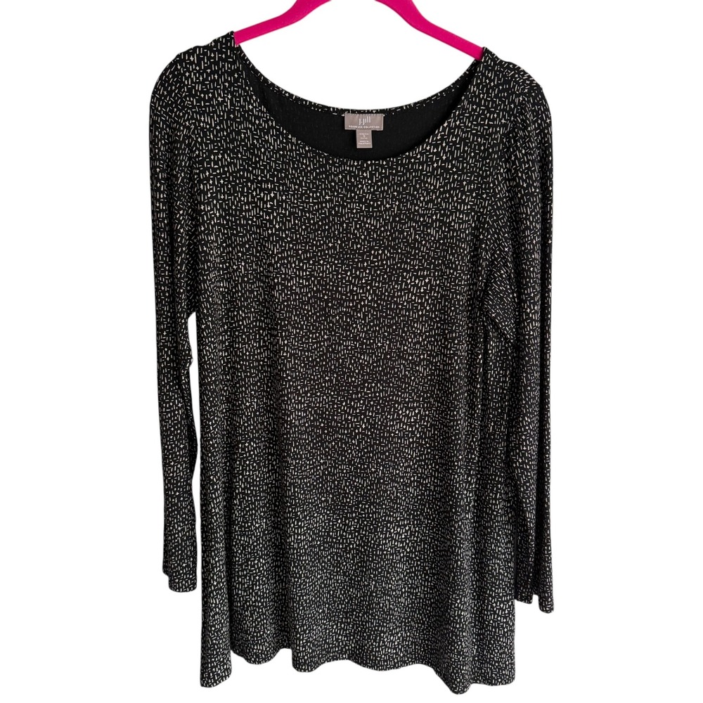 J. JILL Wearever Black & White Career Minimalist Petite Ladies Tunic, SP